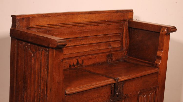 Oak Bench With Gothic Elements