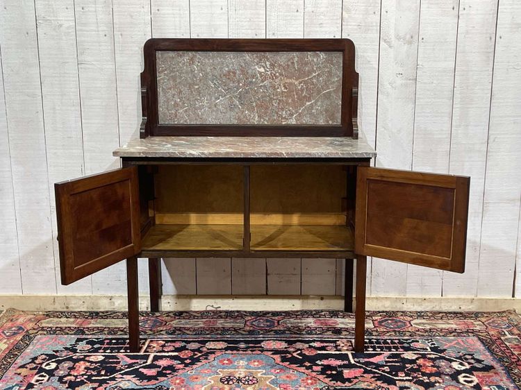 English mahogany and marble vanity, early 20th century