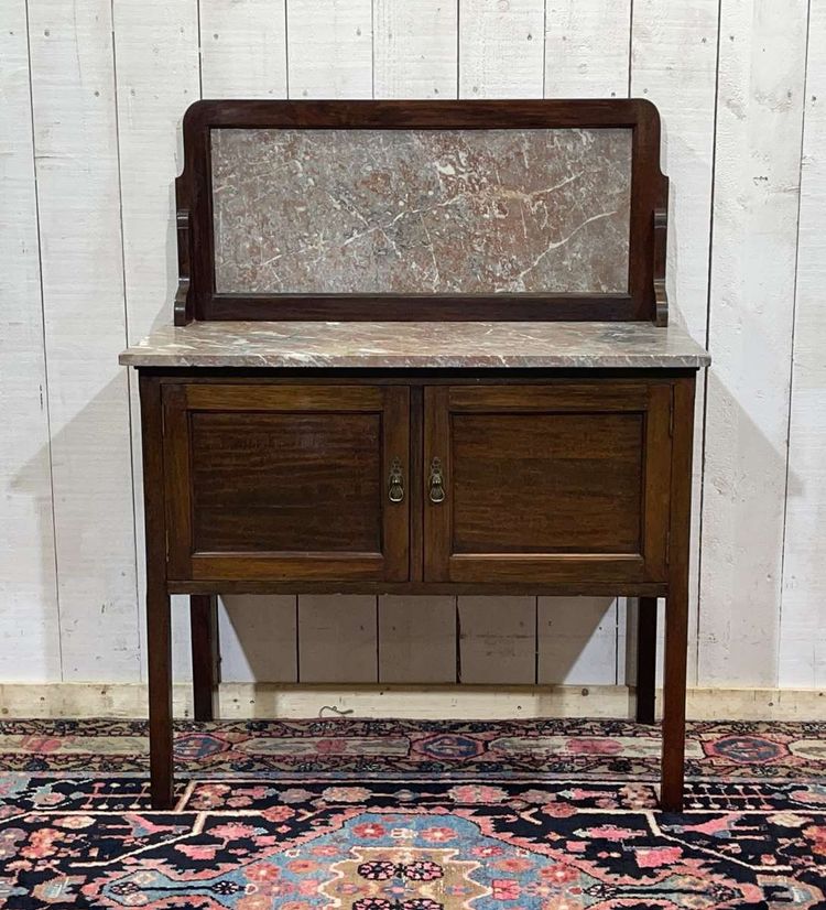 English mahogany and marble vanity, early 20th century