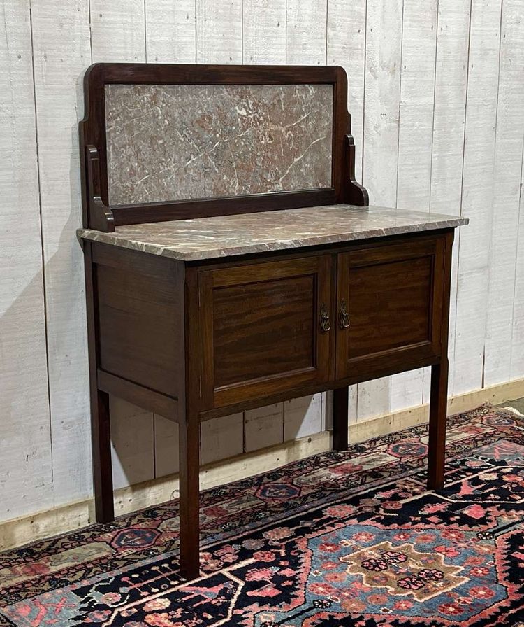English mahogany and marble vanity, early 20th century