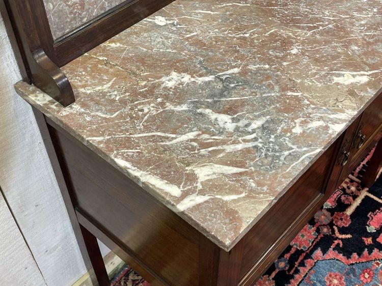 English mahogany and marble vanity, early 20th century