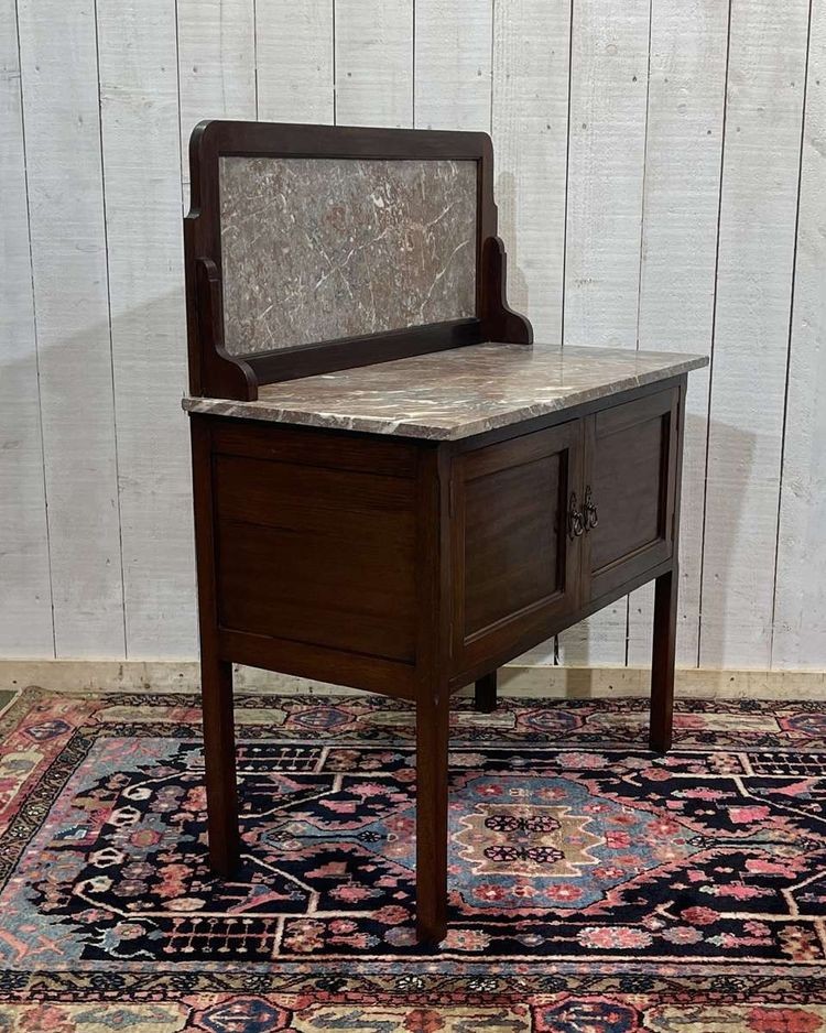 English mahogany and marble vanity, early 20th century