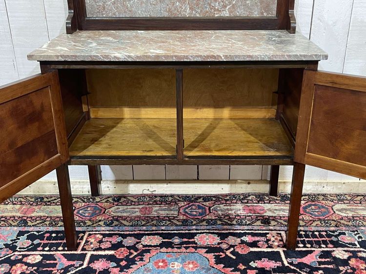 English mahogany and marble vanity, early 20th century