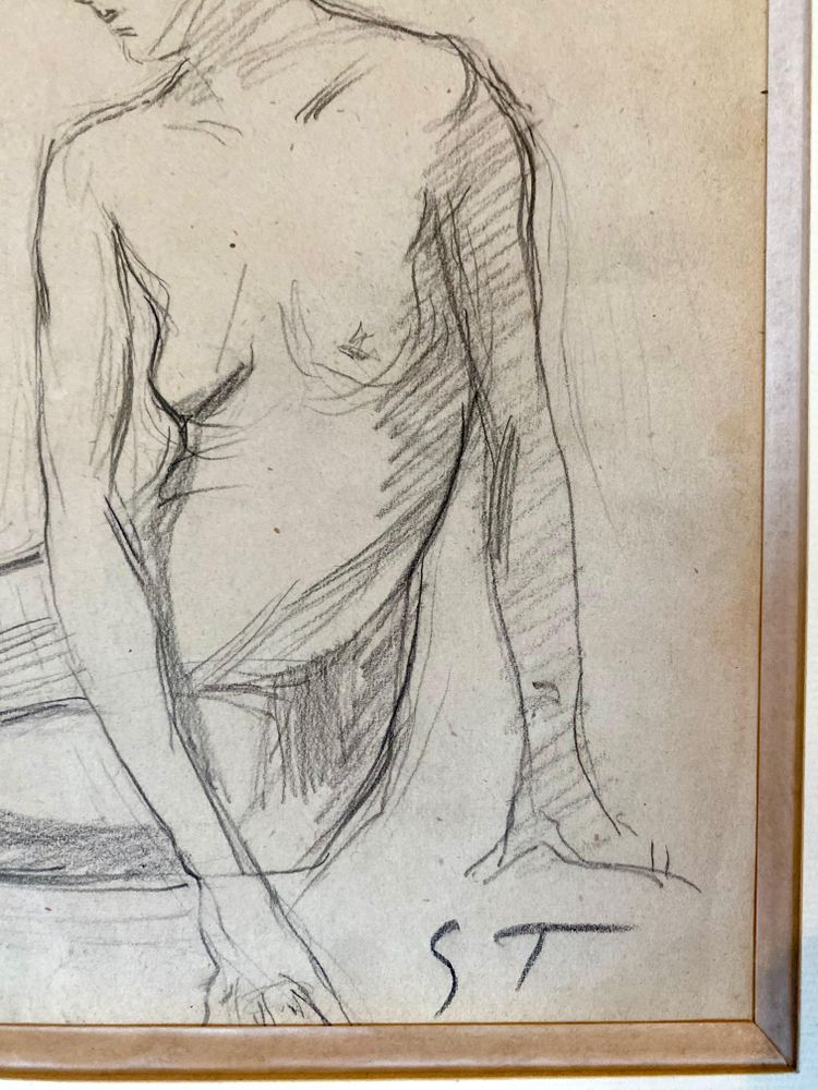 Théophile STEINLEN, Nu Dessin au crayon daté de 1905