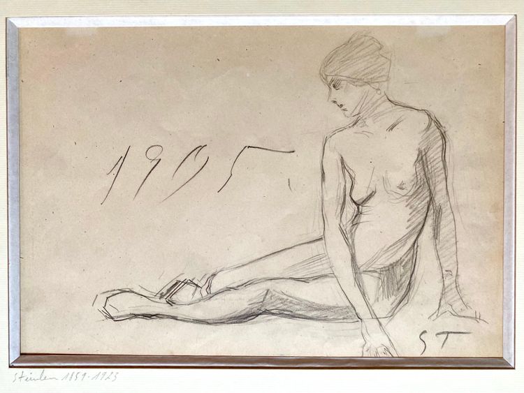 Théophile STEINLEN, Nu Dessin au crayon daté de 1905