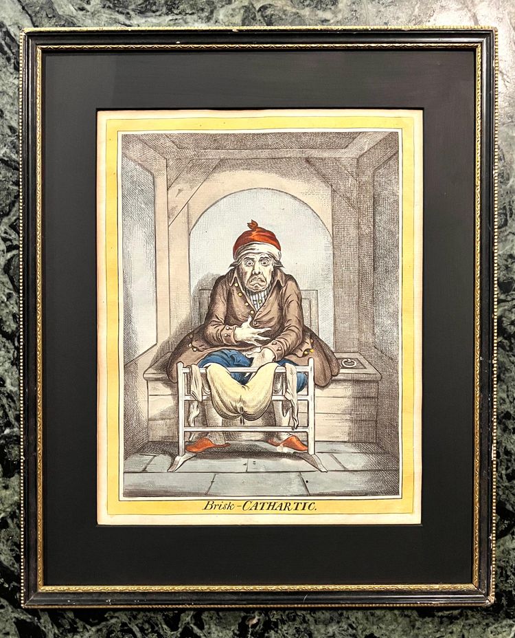 A James GILLRAY - Brisk Cathartic - Hand-colored etching - Humphrey edition 1804