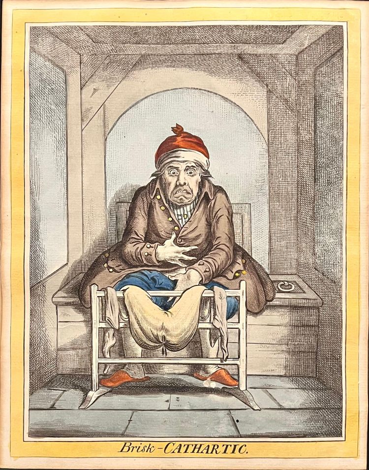 A James GILLRAY - Brisk Cathartic - Hand-colored etching - Humphrey edition 1804