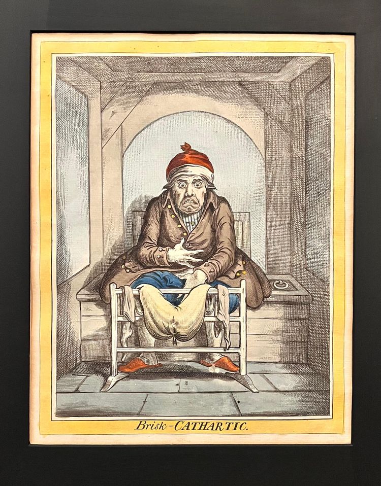 A James GILLRAY - Brisk Cathartic - Hand-colored etching - Humphrey edition 1804