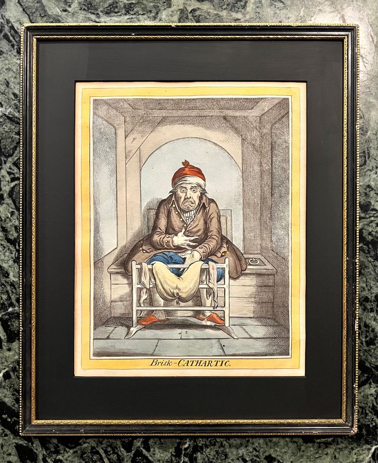 A James GILLRAY - Brisk Cathartic - Hand-colored etching - Humphrey edition 1804
