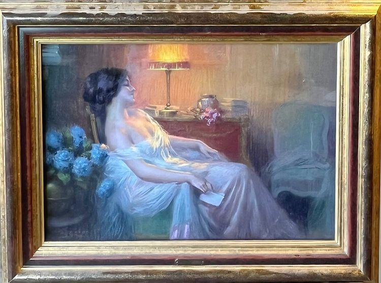 Delphin ENJOLRAS, Pastel signed.