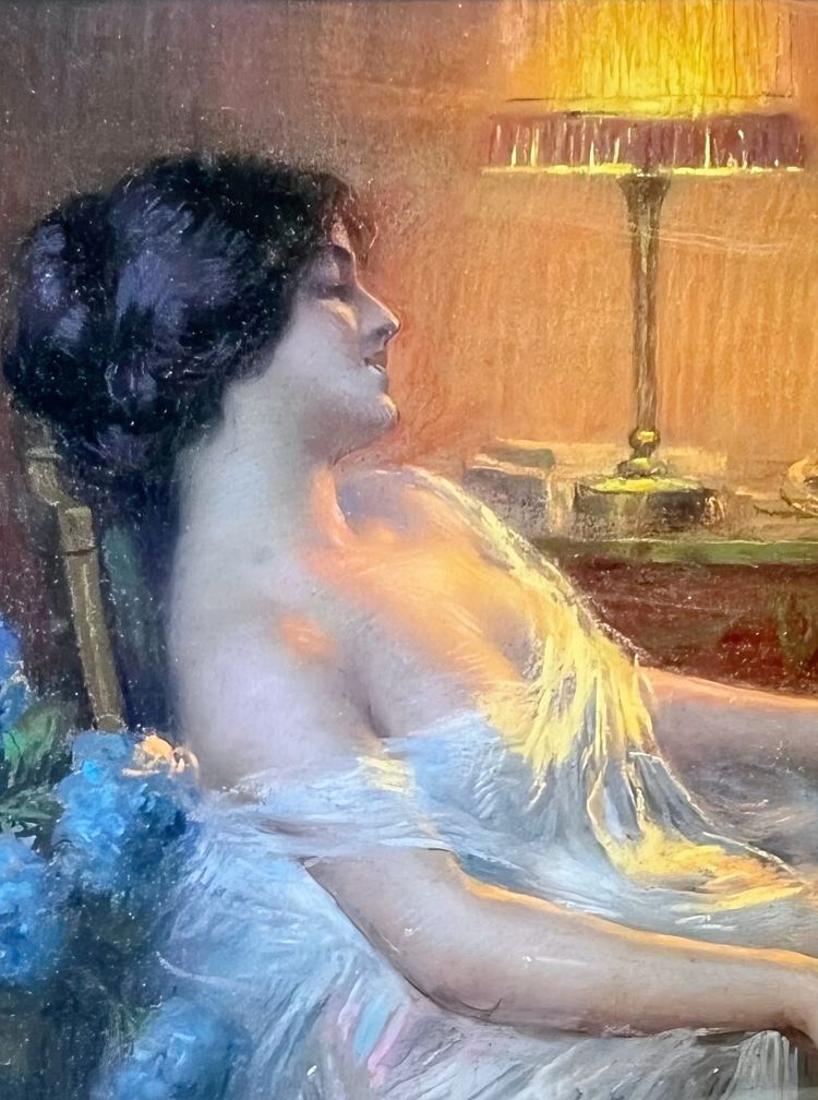 Delphin ENJOLRAS, Pastel signed.