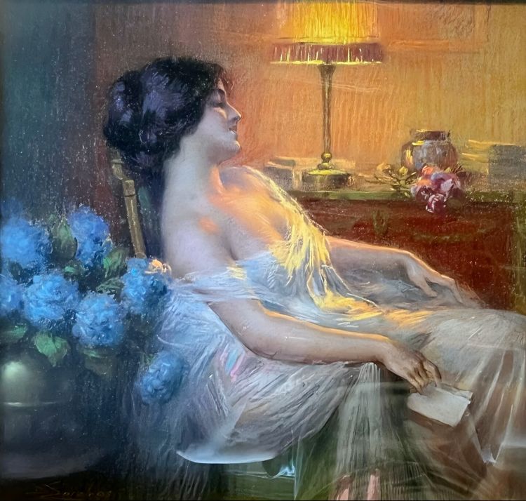 Delphin ENJOLRAS, Pastel signed.
