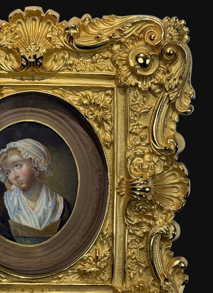 PAIRE DE CADRES ÉPOQUE NAPOLÉON III EN BRONZE DORÉ A L OR DE STYLE LOUIS XV