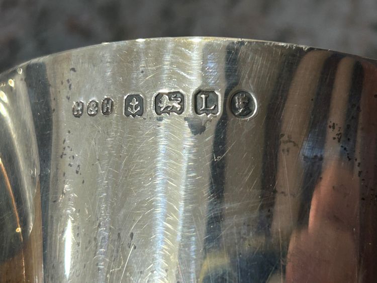 Solid silver beer or hunting stein, English work, circa 1930 - Art Deco