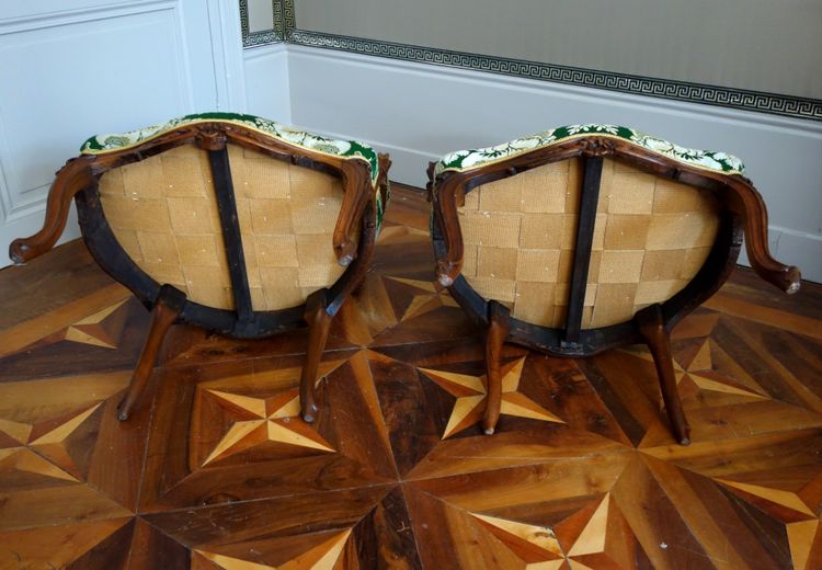 Pierre Nogaret - paire de fauteuils cabriolet d'époque Louis XV - estampille