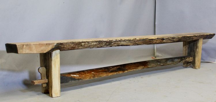 Important Brutalist bench made of ash