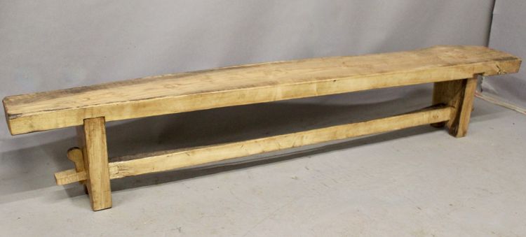 Important Brutalist bench made of ash