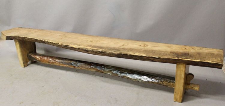 Important Brutalist bench made of ash