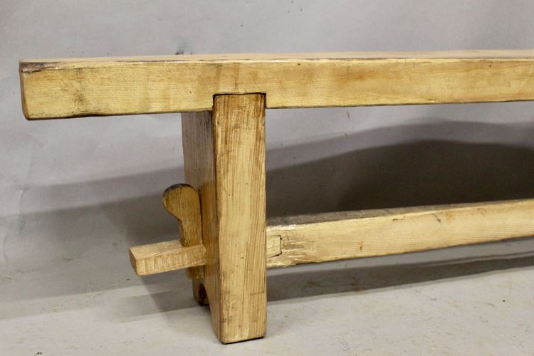 Important Brutalist bench made of ash