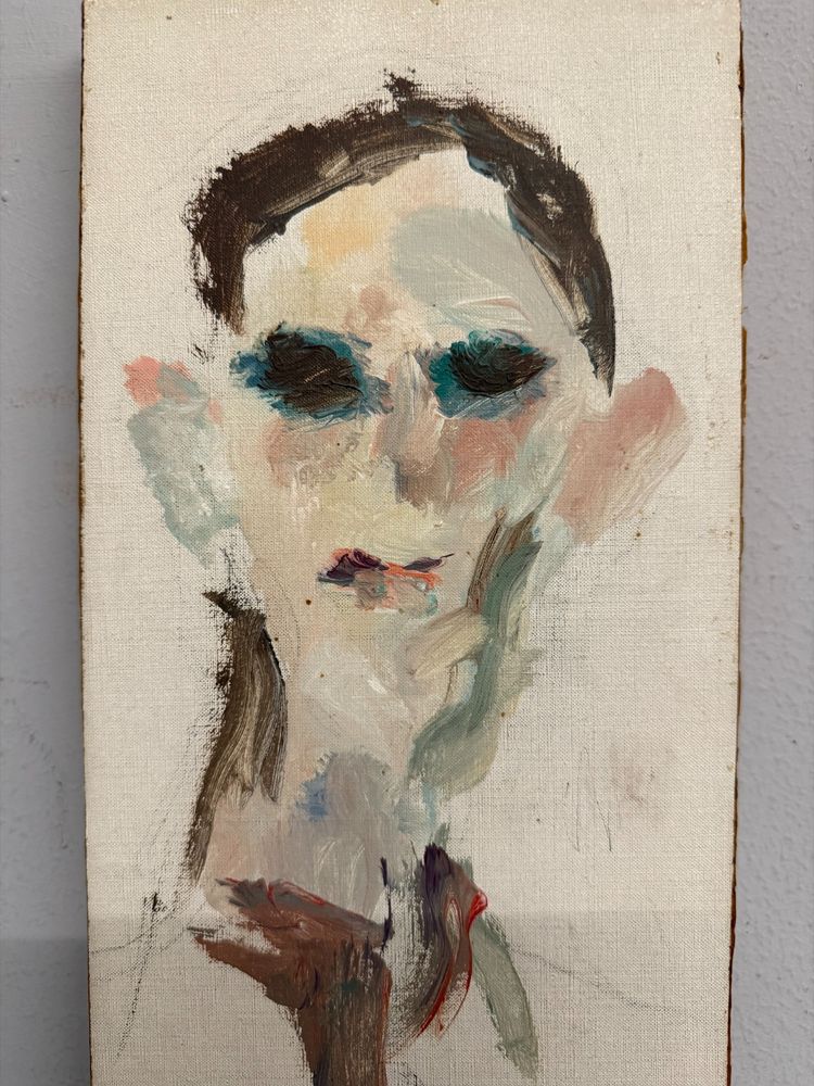 Ernesto TRECCANI (Milan 1920-2009) Garçon peint à l'huile sur toile, 46x16cm.