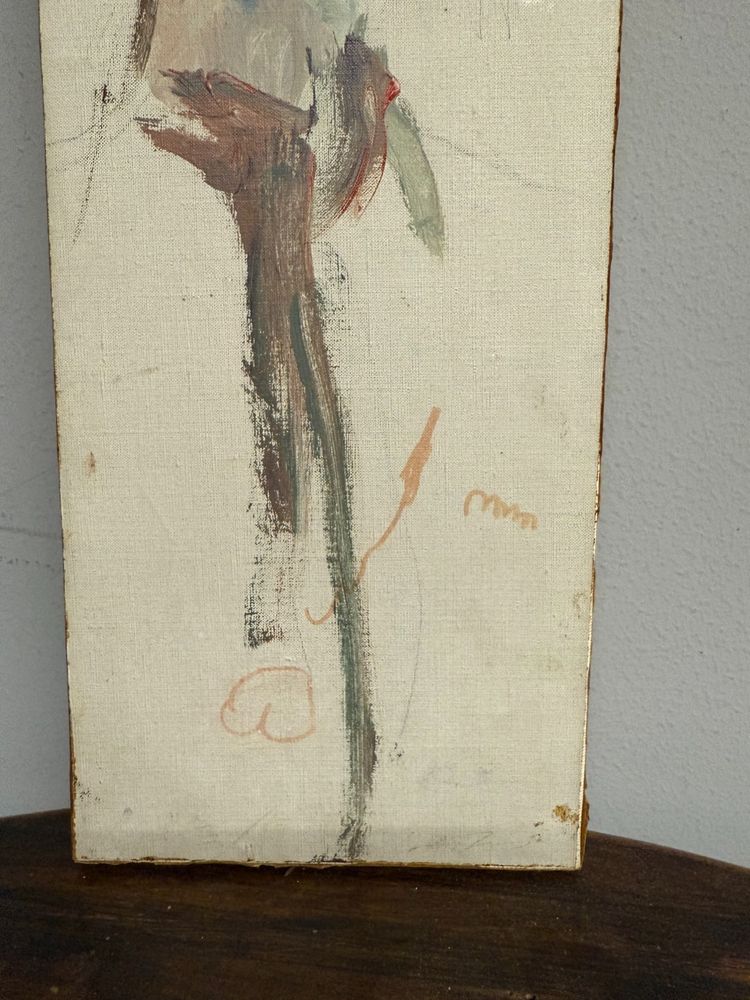 Ernesto TRECCANI (Milan 1920-2009) Garçon peint à l'huile sur toile, 46x16cm.
