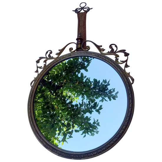 Round wall mirror in the Louis XV style (19th century)