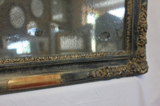 Restauro di un piccolo specchio, patina e ghiaccio Mercury 49 X 61 cm