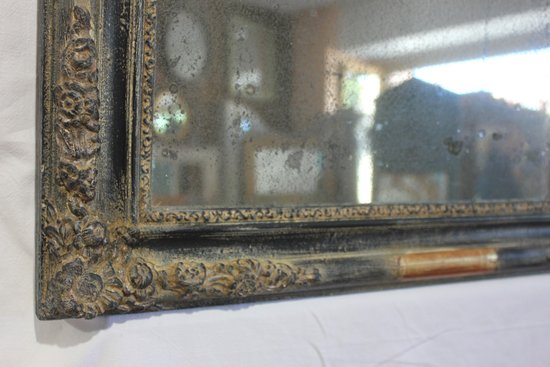 Restauro di un piccolo specchio, patina e ghiaccio Mercury 49 X 61 cm