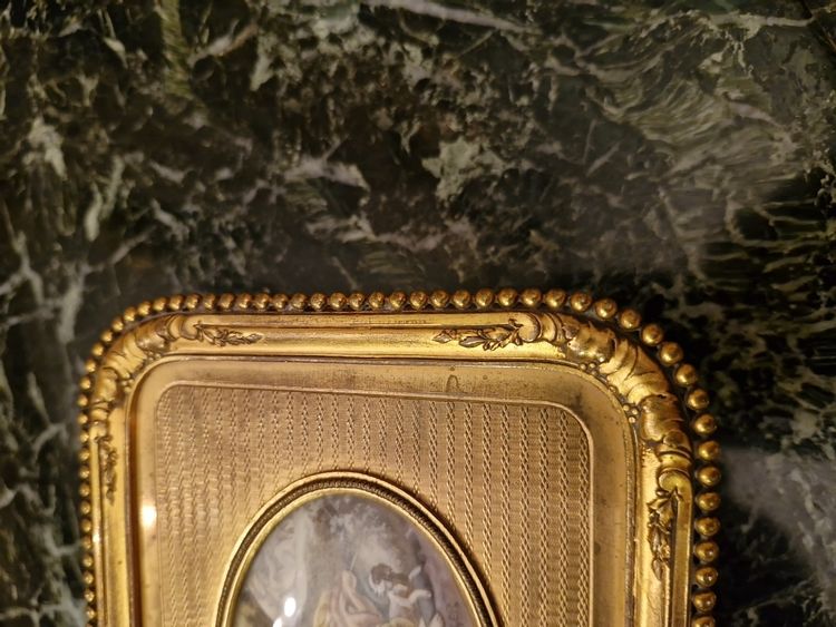 Bronzekästchen mit Dekor einer galanten Szene Napoleon III.