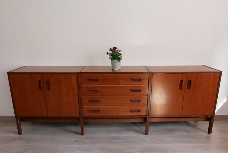 ENFILADE oder MODULARES BUFFET aus exotischem Holz, Schweizer Design 1960er Jahre