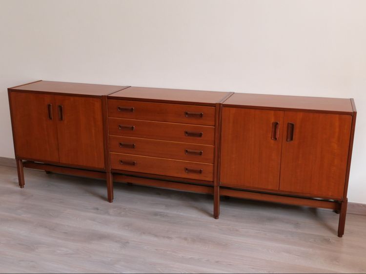 ENFILADE oder MODULARES BUFFET aus exotischem Holz, Schweizer Design 1960er Jahre