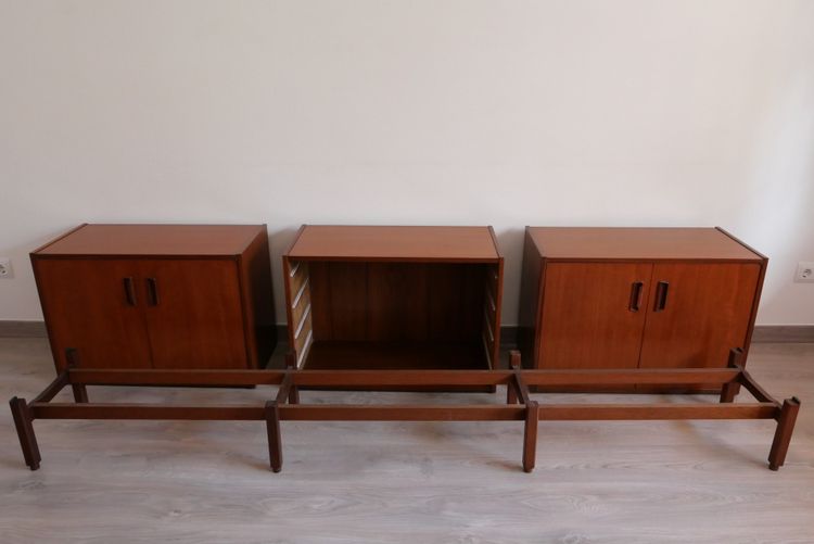 ENFILADE oder MODULARES BUFFET aus exotischem Holz, Schweizer Design 1960er Jahre