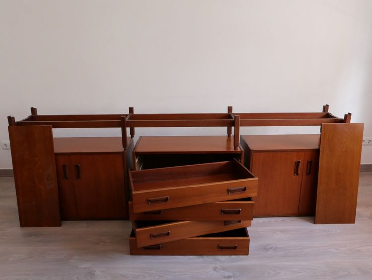ENFILADE oder MODULARES BUFFET aus exotischem Holz, Schweizer Design 1960er Jahre