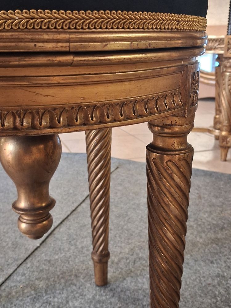 Klavierhocker Ende XIX vergoldetes Holz