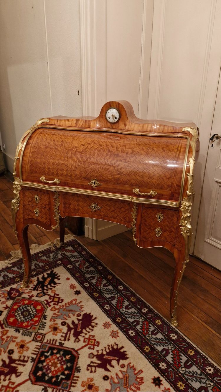 Bureau cylindre horloge Epoche Napoleon III