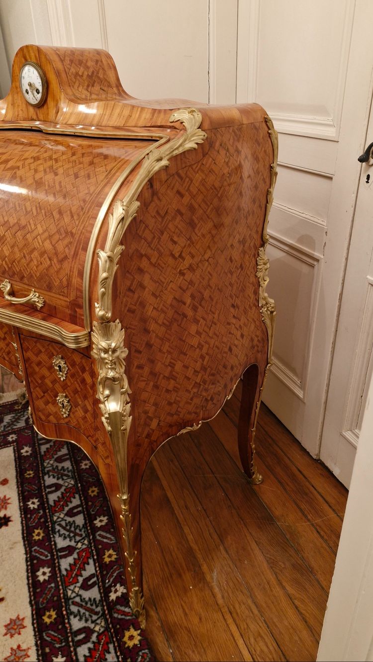 Bureau cylindre horloge Epoche Napoleon III