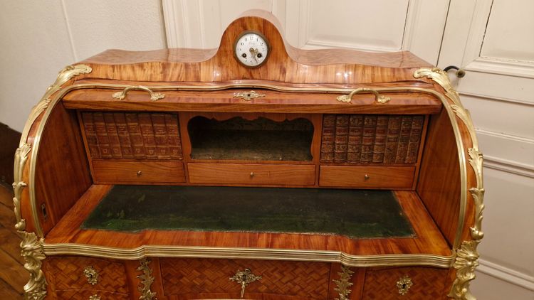 Bureau cylindre horloge Epoche Napoleon III