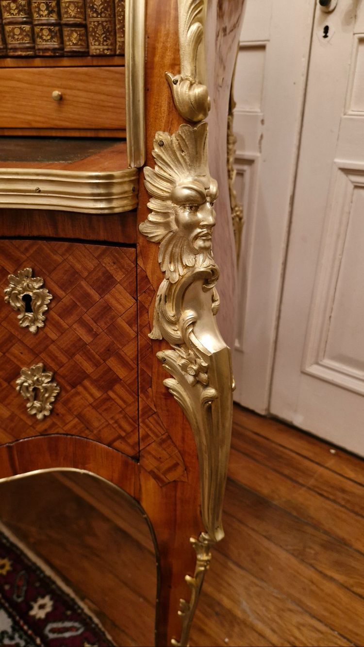 Bureau cylindre horloge Epoche Napoleon III
