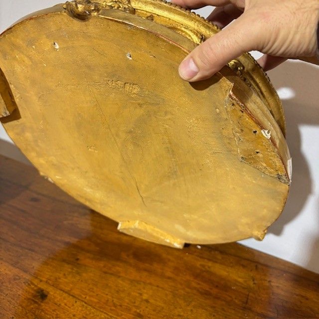 Antica coppia di basi dorate foglia oro  per sculture o vasi .Epoca Luigi Filippo XIX SEC 