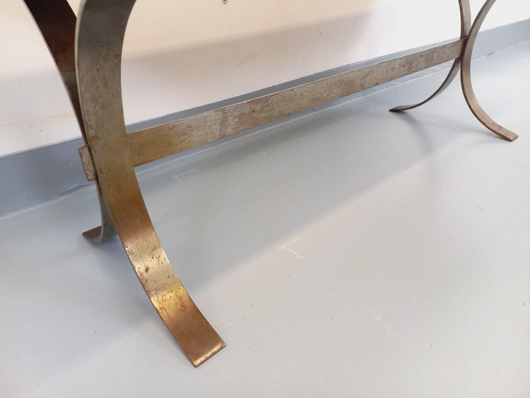 Vintage Roche Bobois rectangular coffee table in steel and ceramic, 1960s