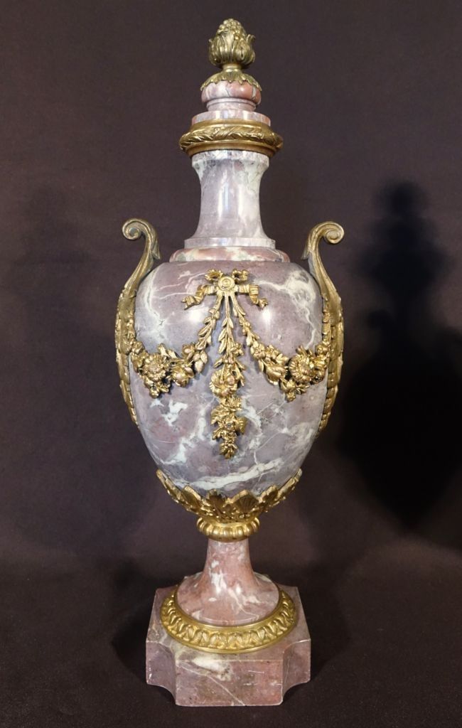 Pair Of Marble Covered Vases