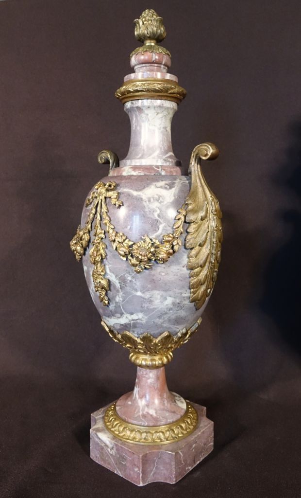 Pair Of Marble Covered Vases