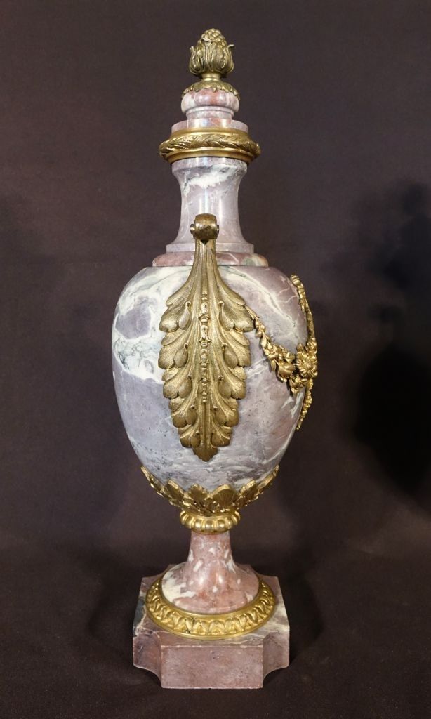 Pair Of Marble Covered Vases