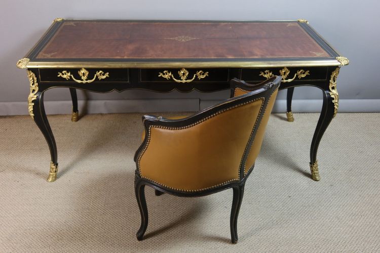 Scrivania piatta in stile Luigi XV, XIX secolo