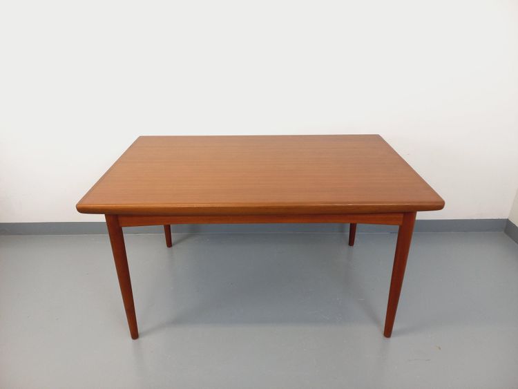 Vintage rectangular Scandinavian Dyrlund dining table from the 1960s in teak