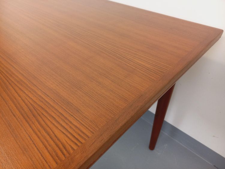 Vintage rectangular Scandinavian Dyrlund dining table from the 1960s in teak