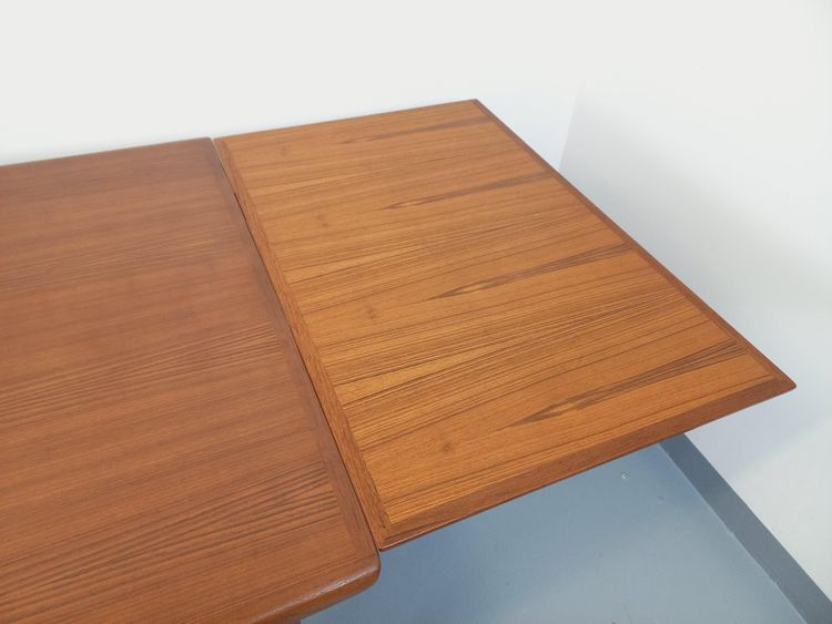 Vintage rectangular Scandinavian Dyrlund dining table from the 1960s in teak