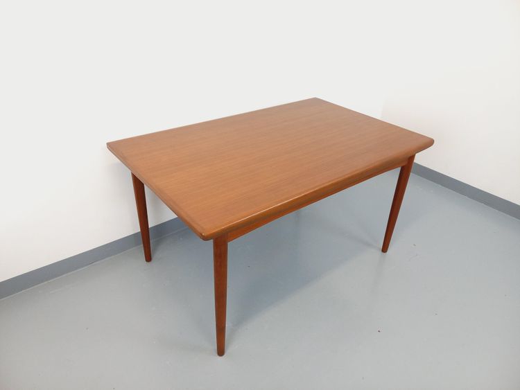Vintage rectangular Scandinavian Dyrlund dining table from the 1960s in teak