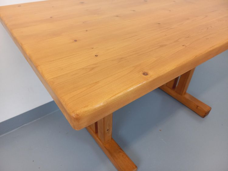 Rectangular dining table by Charlotte Perriand, Les Arcs vintage pine, 1970s