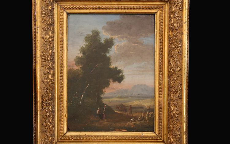 Naturalistic landscape Oil on wood panel